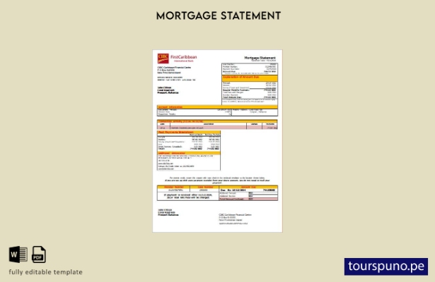 listo para imprimir plantilla de estado de cuenta de hipoteca de Bahamas CIBC Ca